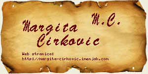 Margita Ćirković vizit kartica